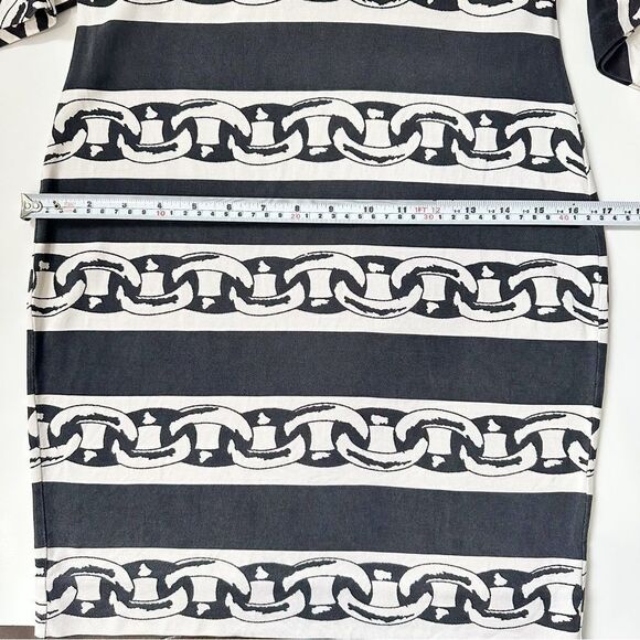 Diane Von Furstenberg  Brenna 100% Silk Dress in Chain Bands Black Sz 6 - Picture 12 of 16